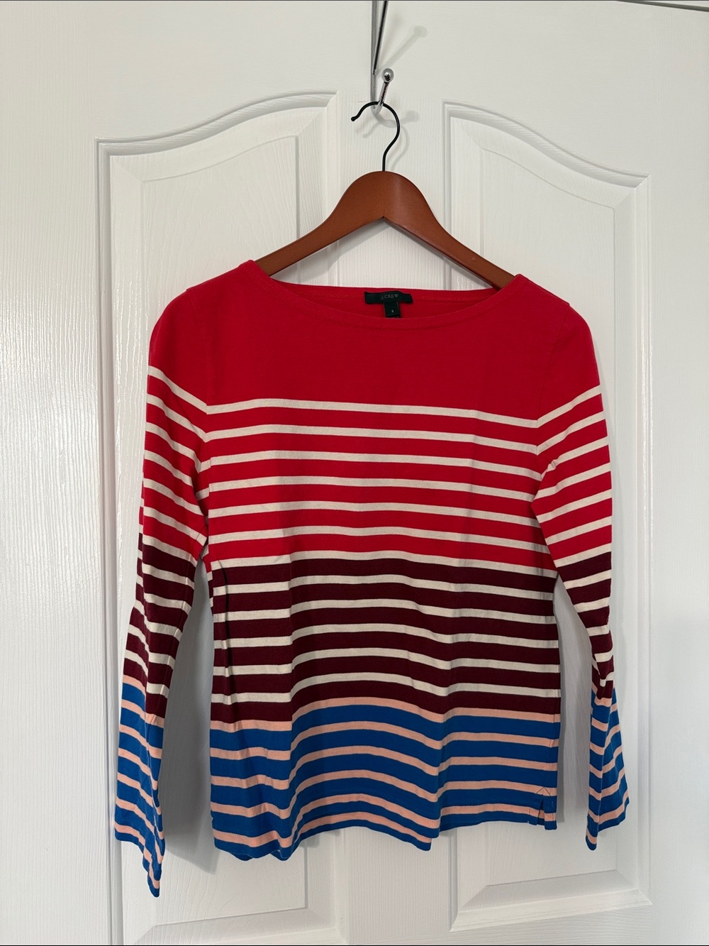 Jcrew women’s boatneck Striped Long-Sleeve Top size small